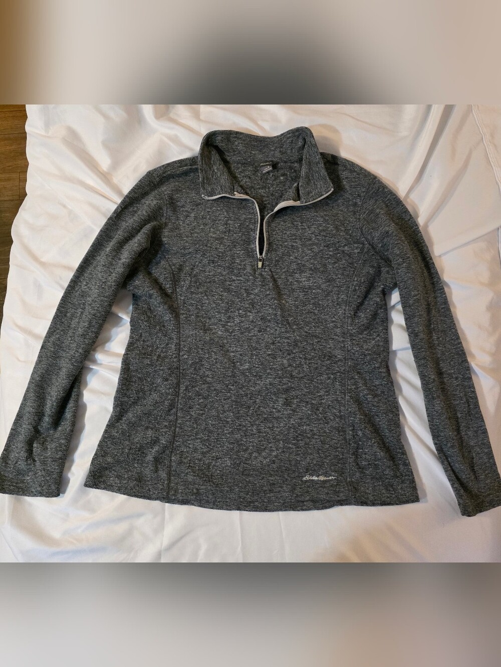 Eddie Bauer Charcoal Gray Fleece Jacket Womens Size Small